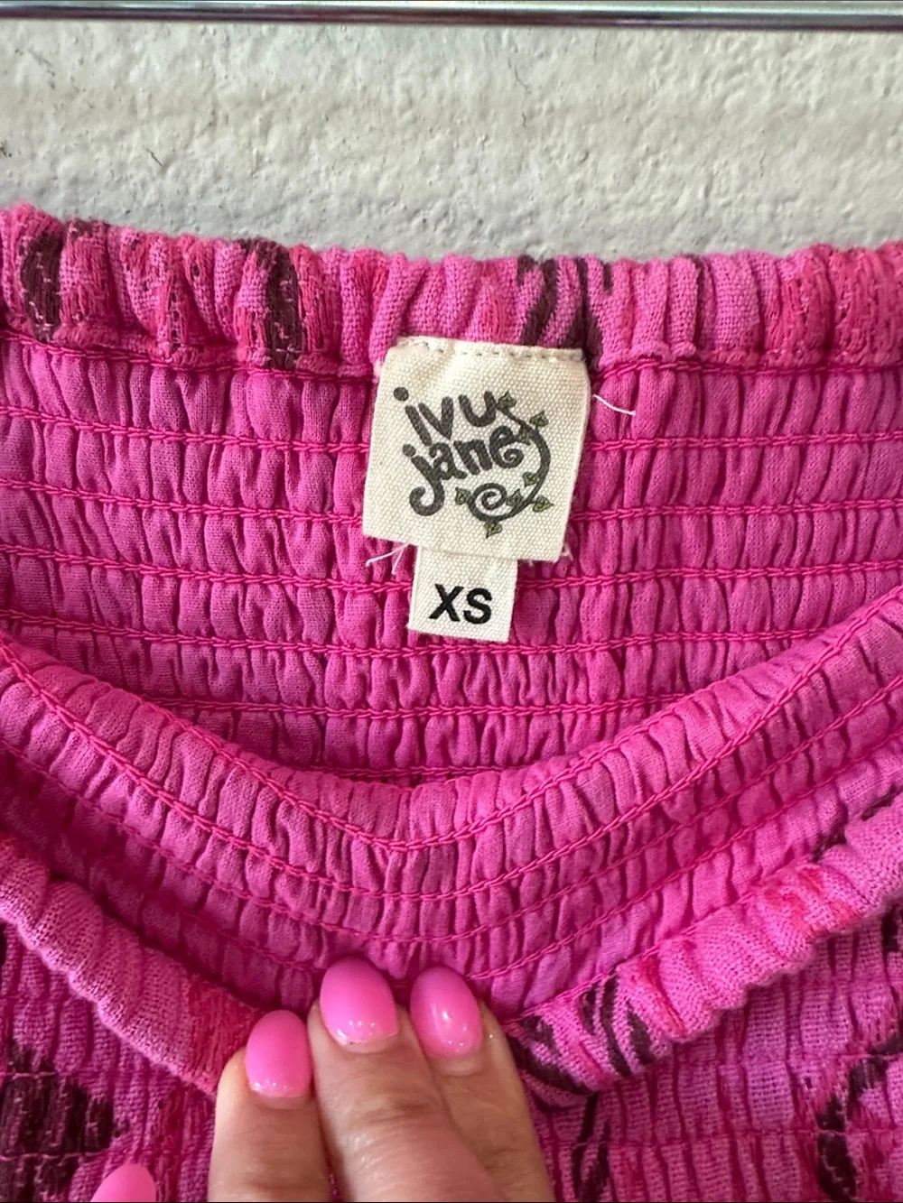 Ivy Jane Smocked Waist Pink Tribal Print Midi Skirt